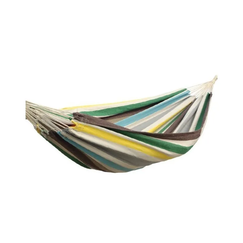 Ensemble support bois avec hamac simple multicolore