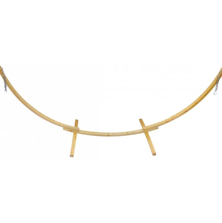 Ensemble support bois avec hamac à barres multicolore