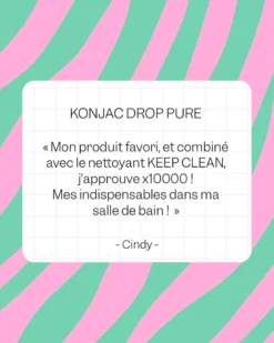 Eponge konjac nettoyante visage - konjac drop pure