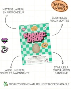 Eponge konjac nettoyante visage - konjac drop pure