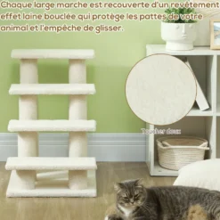 Escalier pour animaux flanelle grande douceur haute densité