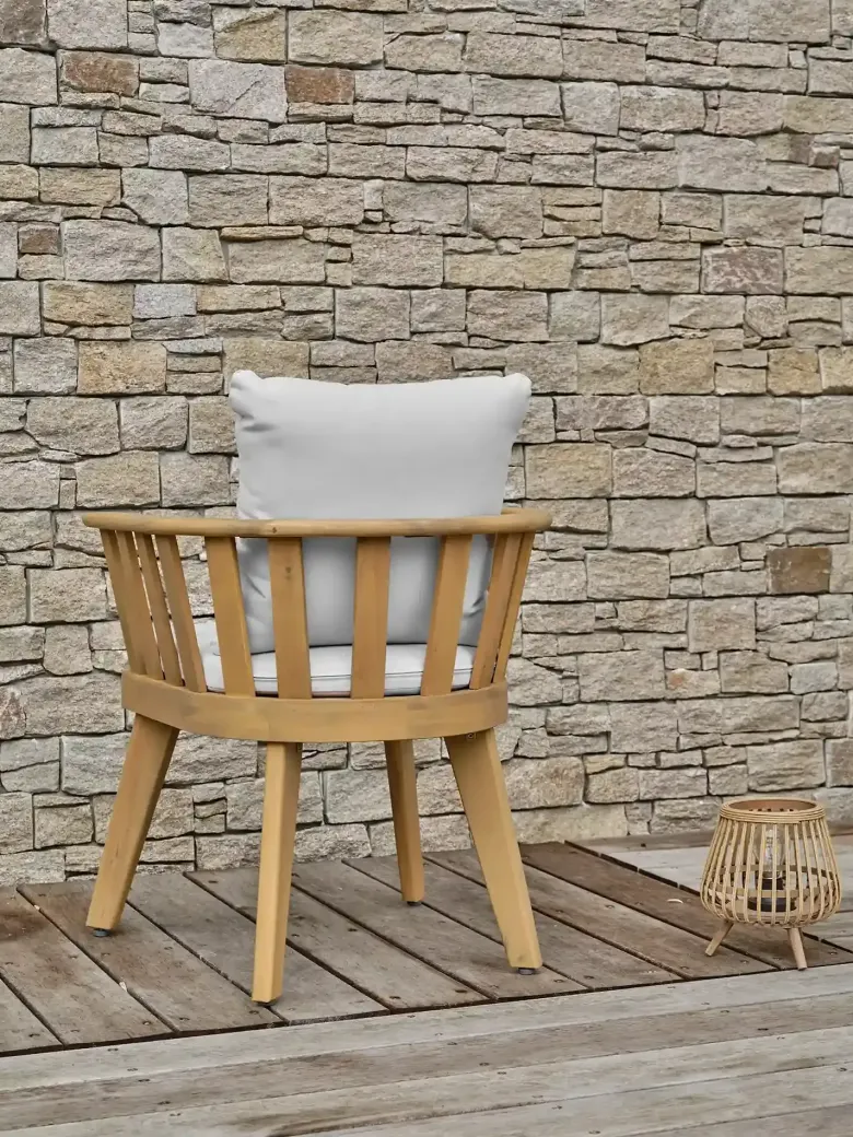 Fauteuil de jardin avec coussins - marron
