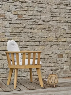 Fauteuil de jardin avec coussins - marron