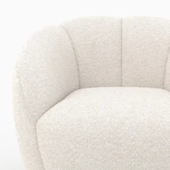 Fauteuil en tissu bouclé blanc - ysé