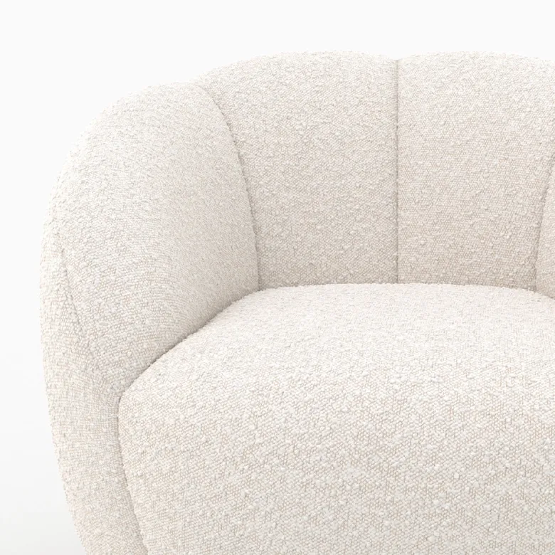 Fauteuil en tissu bouclé blanc - ysé
