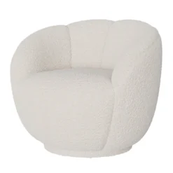Fauteuil en tissu bouclé blanc - ysé