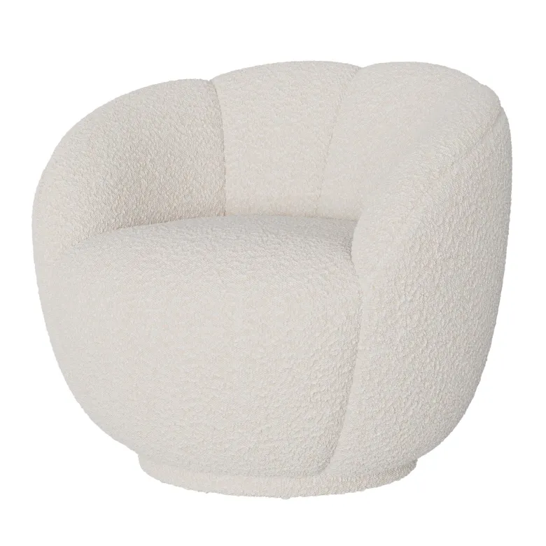 Fauteuil en tissu bouclé blanc - ysé