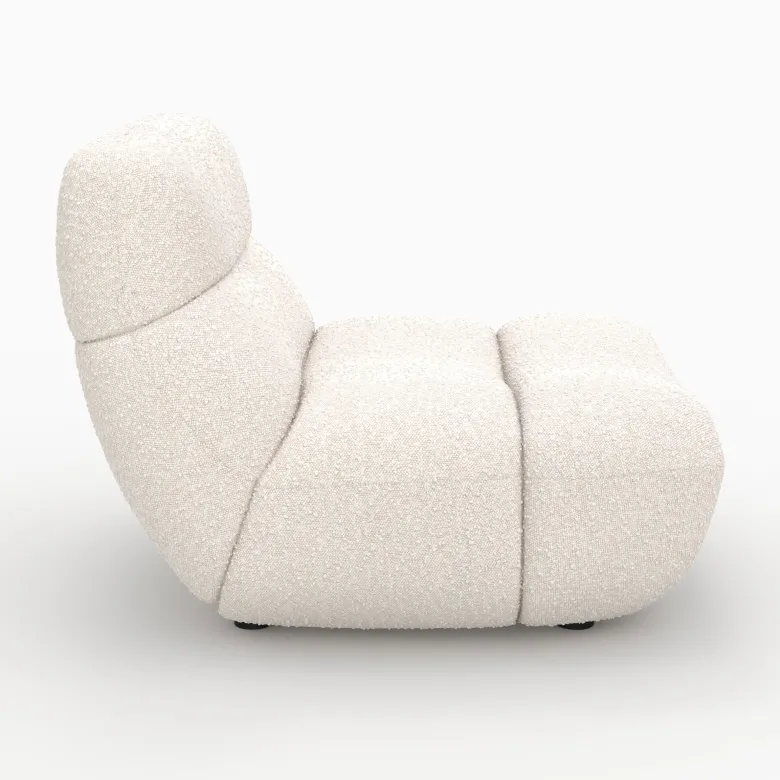 Fauteuil en tissu bouclé blanc - teddy