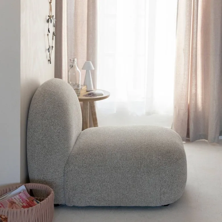 Fauteuil 1 place en tissu bouclette