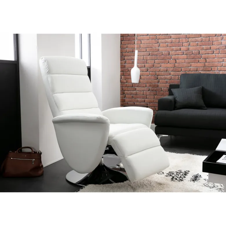 Fauteuil relax manuel blanc nelson