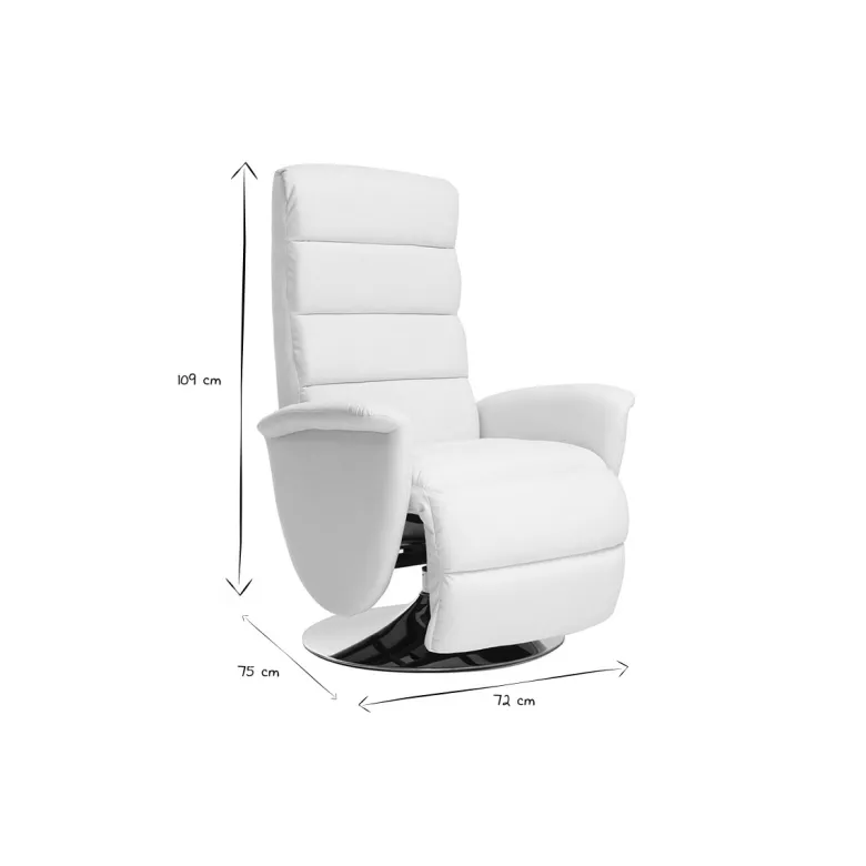 Fauteuil relax manuel blanc nelson