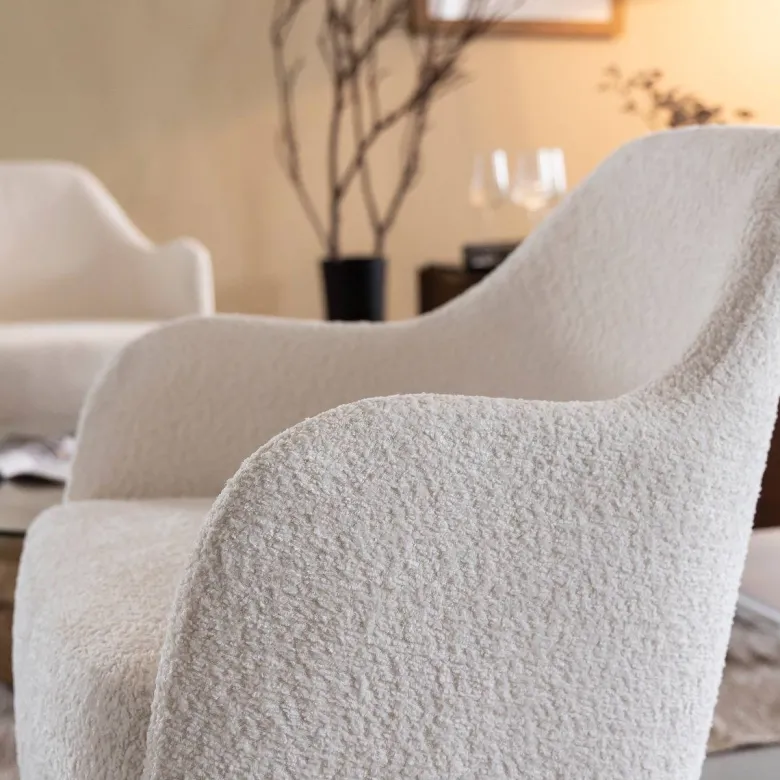 Fauteuil tissu bouclette kanoa