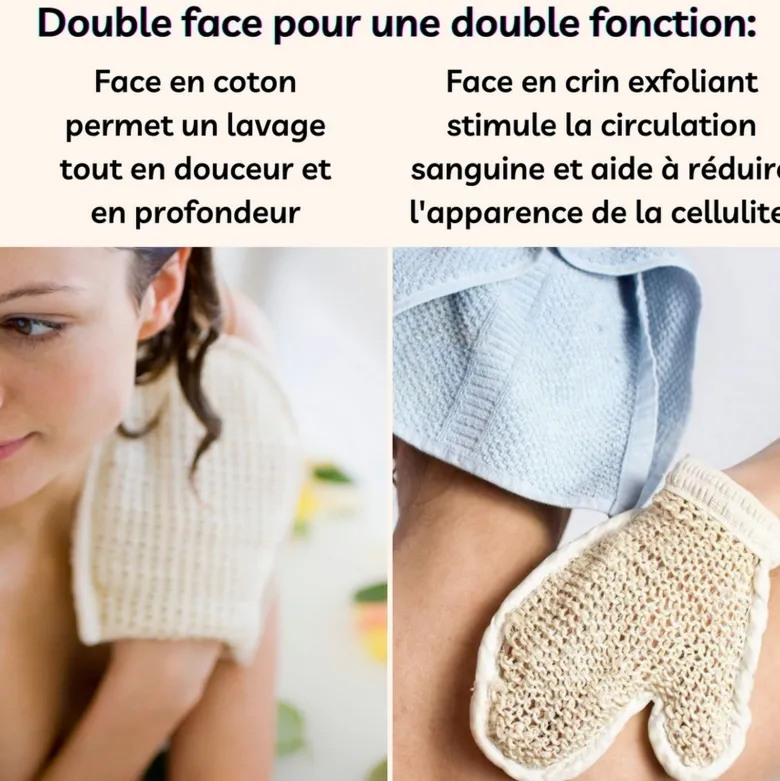 Gants de massage en crin