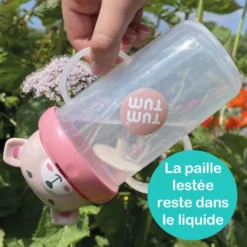 Grande tasse anti fuite + paille le