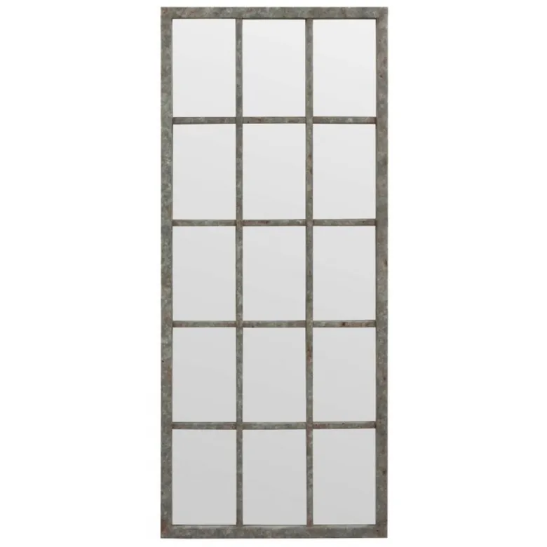 Grand miroir rectangulaire fenêtre bois
