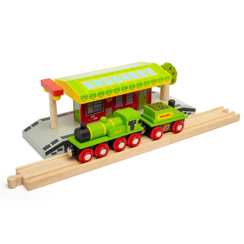 Gros moteur vert avec chariot