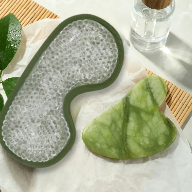 Guasha jade vert + masque yeux relaxant