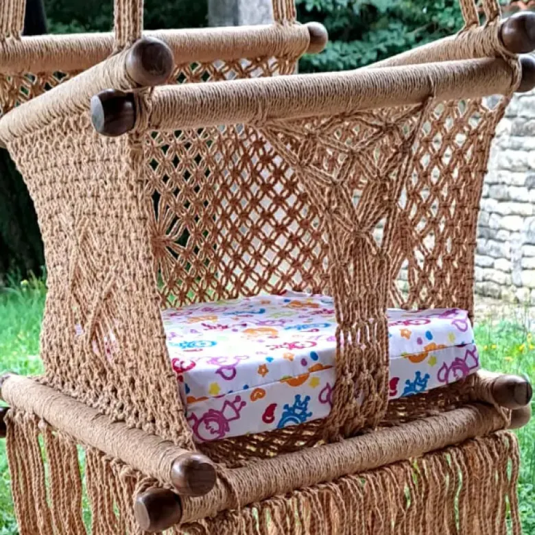 Hamac bébé macramé kaki