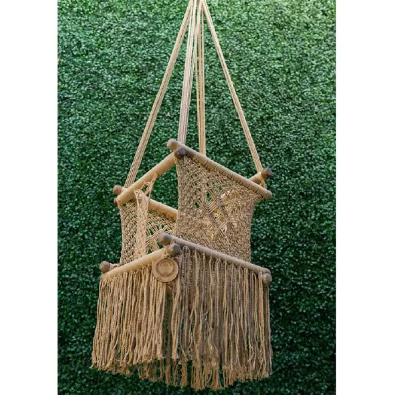 Hamac bébé macramé kaki