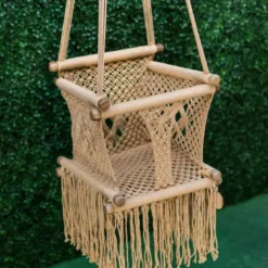 Hamac bébé macramé kaki