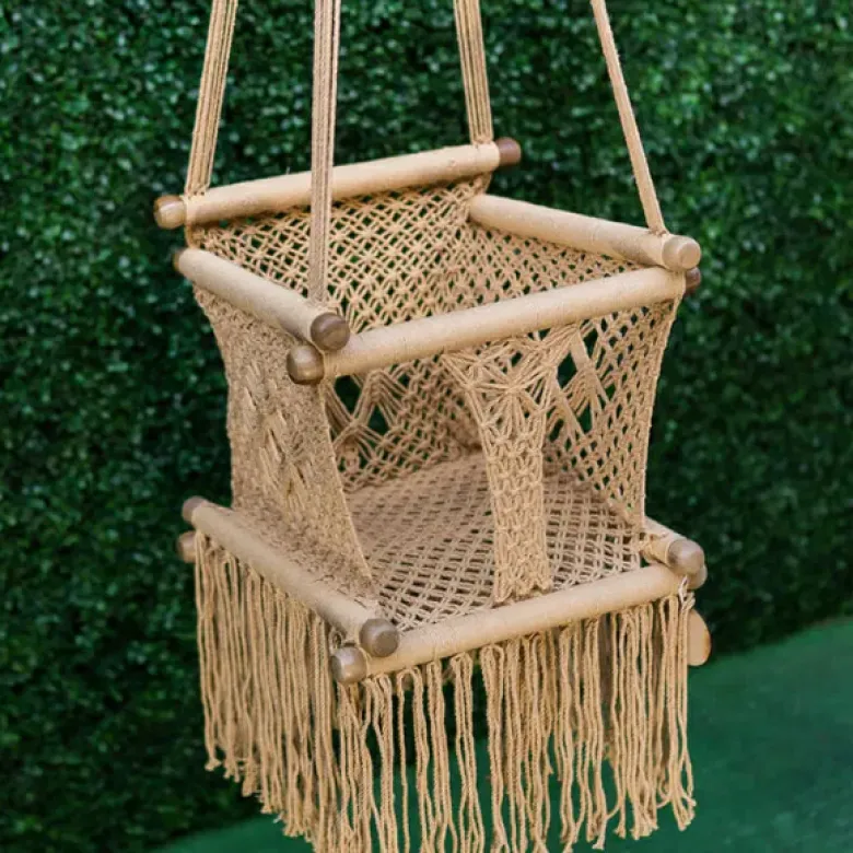 Hamac bébé macramé kaki