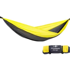 Hamac simple amazonas adventure hammock jaune et gris