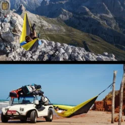 Hamac simple amazonas adventure hammock jaune et gris
