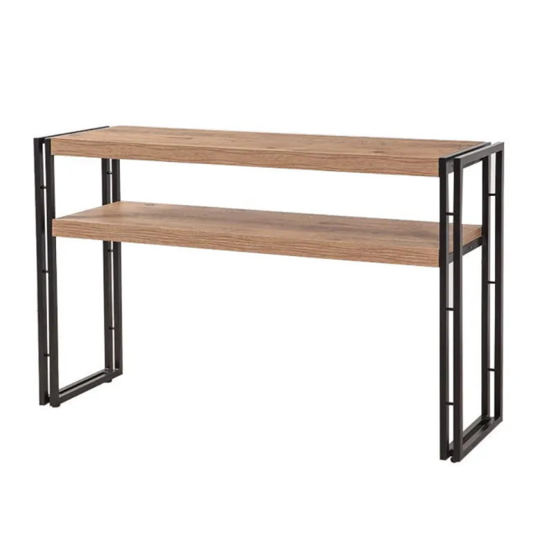 Hanko console style industriel - bois et noir - 140 cm