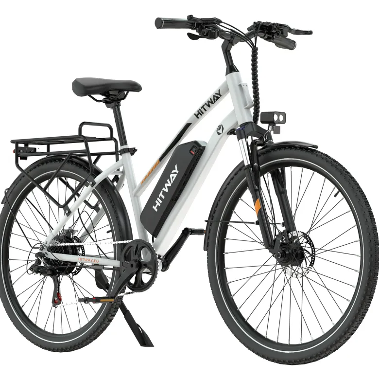 Hitway vélo électrique 28pc blanc avec panier