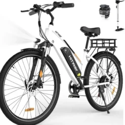 Hitway vélo électrique 28pc blanc avec panier