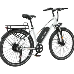 Hitway vélo électrique 28pc blanc avec panier