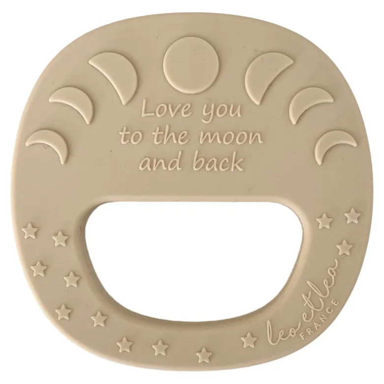 Hochet de dentition lune beige