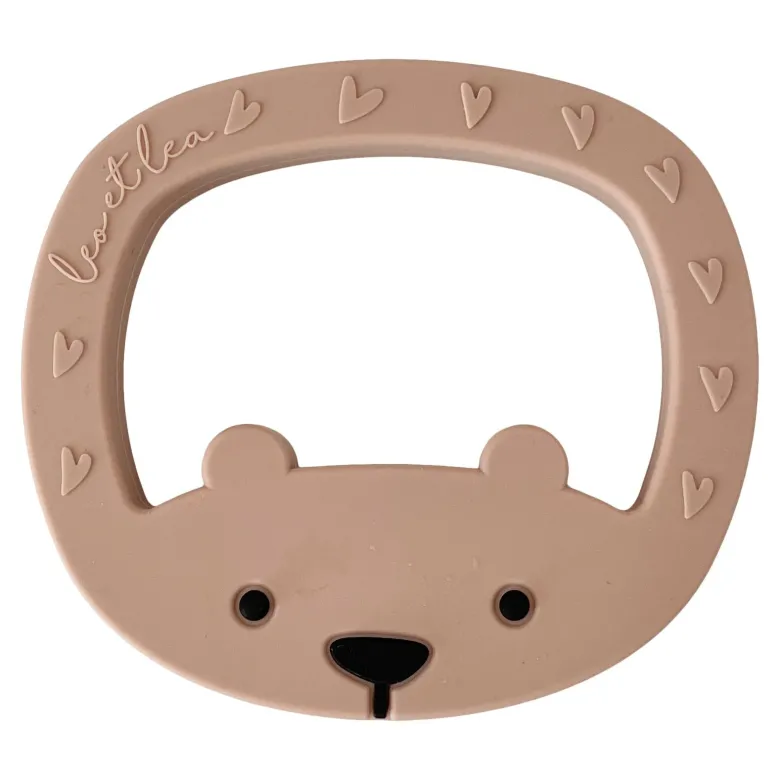 Hochet de dentition ours petit rose