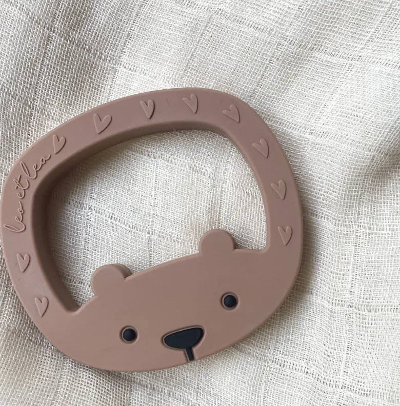 Hochet de dentition ours petit marron