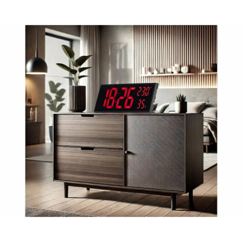Horloge digitale led rouge en format xxl