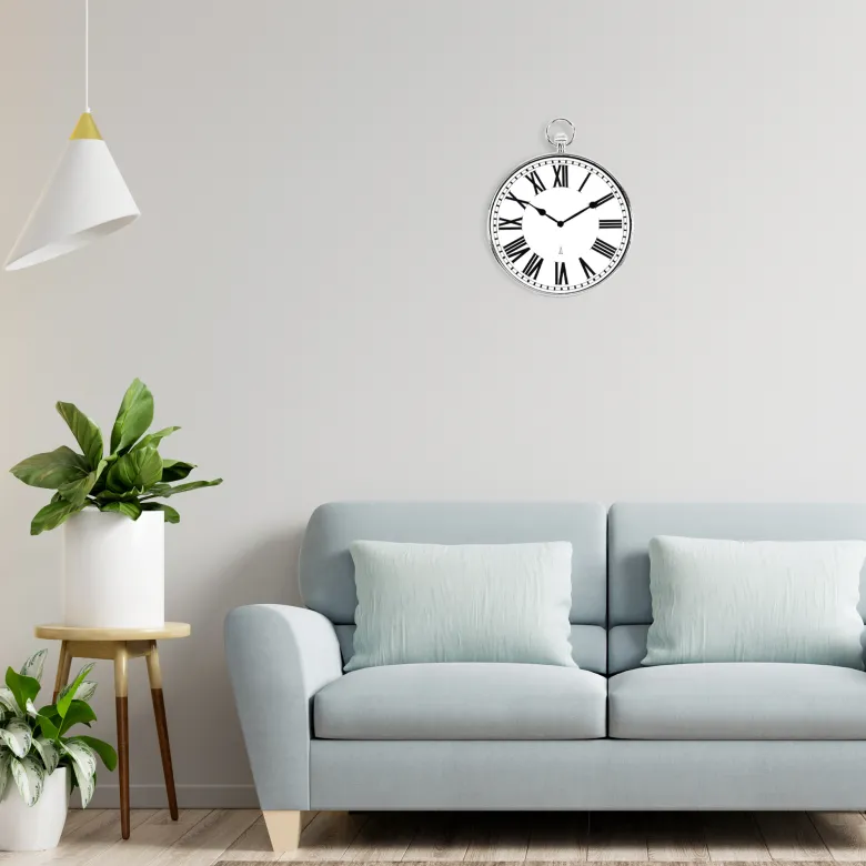 Horloge fishtec silver touch murale