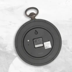 Horloge gousset murale ø 30 cm - noir cuivré vintage