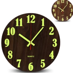 Horloge murale dorée chiffres romains température lcd Noir