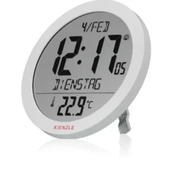 Horloge murale radio-pilotée kienzle avec température intérieure blanche