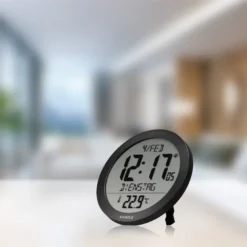 Horloge murale radio-pilotée kienzle avec température intérieure noir