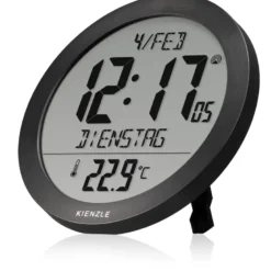 Horloge murale radio-pilotée kienzle avec température intérieure noir