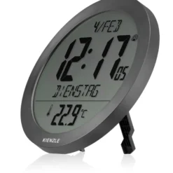 Horloge murale radio-pilotée kienzle avec température intérieure anthracite