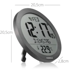 Horloge murale radio-pilotée kienzle avec température intérieure anthracite