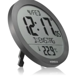 Horloge murale radio-pilotée kienzle avec température intérieure anthracite
