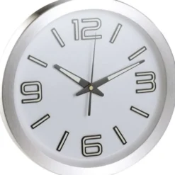 Horloge phosphorescente à fond blanc rad