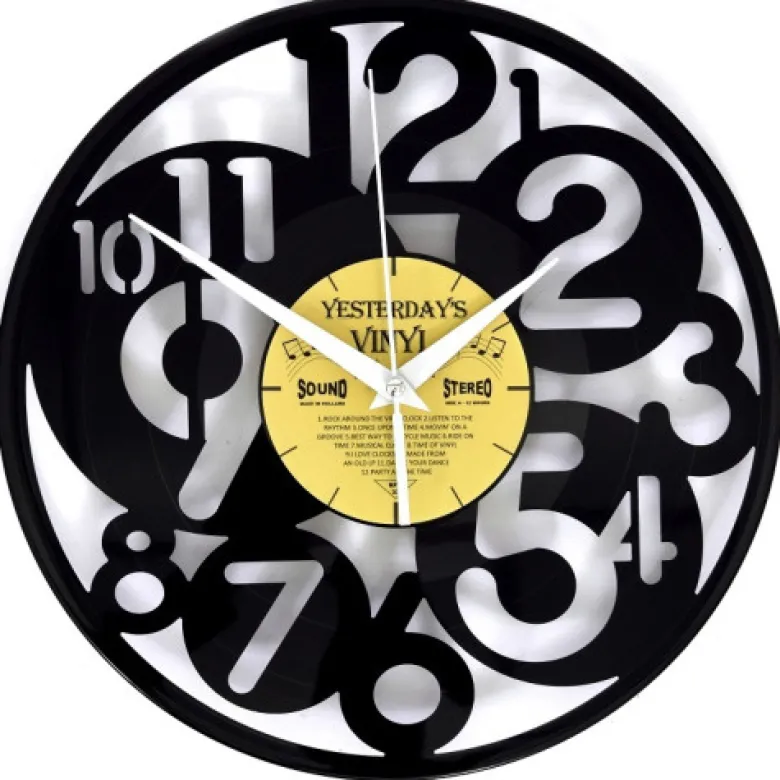 Horloge vinyle recyclé numbers