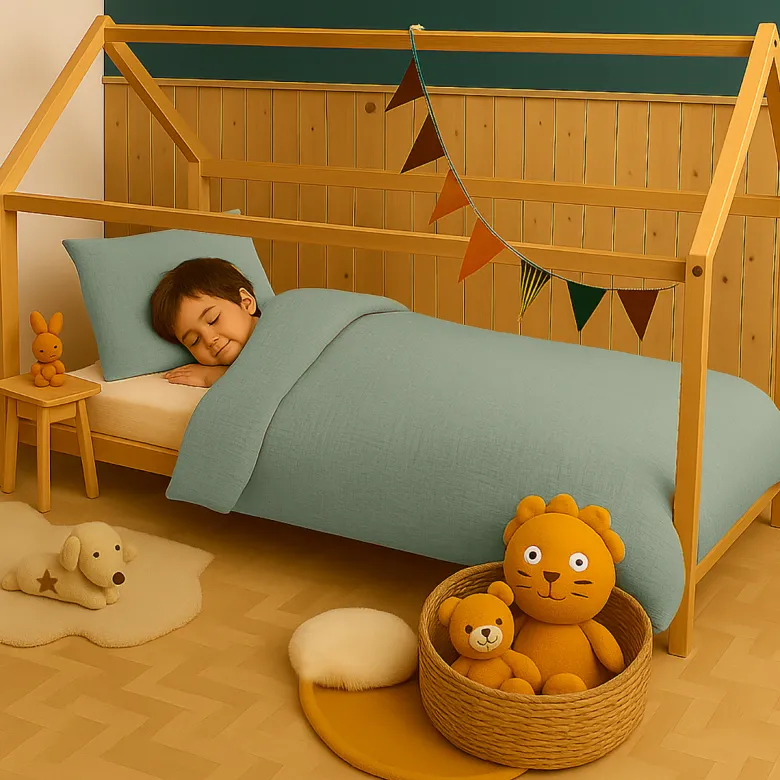 Housse de couette en coton bio vert