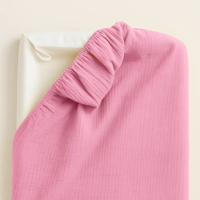 Housse de matelas à langer bio rose