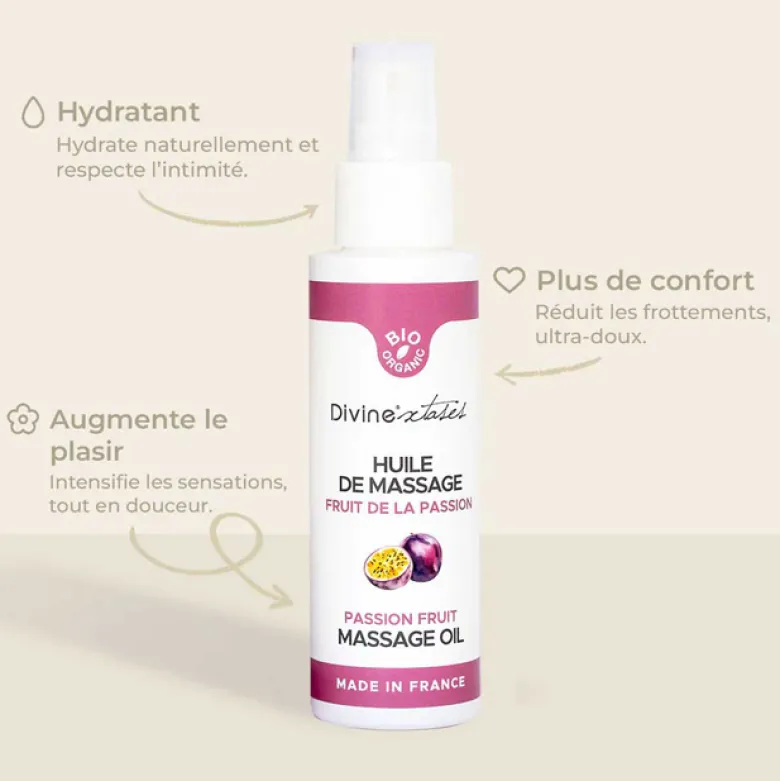 Huile de massage bio fruit de la passion