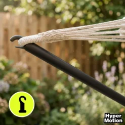 Hypermotion support hamac acier noir 295x100x96 cm charge 110 kg jardin